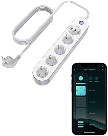 Multiprise Electrique Connectée WiFi, Multiprise Intelligente 4 Prises et 3 USB, APP Smart Life, Compatible avec Alexa et Google Home, Fonction de Minuterie, Automatisations, Horaires... 2.1M Avis, Fiche Technique et Prix au Maroc