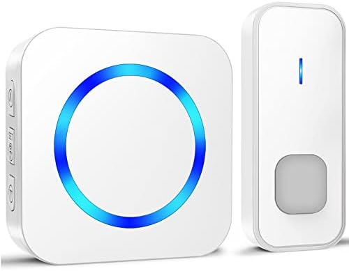 Sonnette sans Fil de Porte 400M Étanche Kit de Carillon Electronique avec Pile, 55 Mélodies au 5 Niveaux Volumes pour Maison, Indicateur LED Bleu, Blanc Avis, Fiche Technique et Prix au Maroc