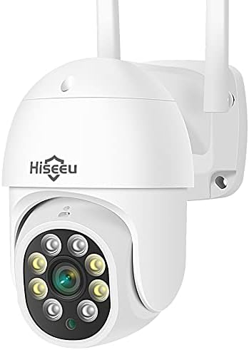 Hiseeu 5MP Caméra de Surveillance WiFi Extérieure, 4K PTZ Caméra IP Vision Nocturne Couleur, Détection Humaine, Suivi Automatique 355° 90°, Audio Bidirectionnel, Compatible Alexa Carte SD Étanche IP66 Fiche Technique et Prix au Maroc