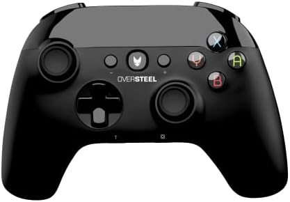 Oversteel Tombac - Contrôleur sans fil pour PC et Switch, vibration, autonomie de 8 heures, portée jusqu'à 10m, batterie au lithium, USB, contrôleur pour PC, noir Avis, Fiche Technique et Prix au Maroc