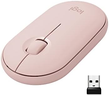 Logitech Pebble, souris sans fil avec Bluetooth ou récepteur 2,4 GHz, souris silencieuse et ultra-fine pour ordinateur portable, notebook, iPad, PC, Mac et Chromebook - RoseAvis,  Fiche Technique et Prix au Maroc