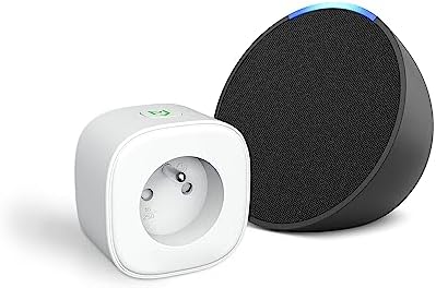 Découvrez Echo Pop | Anthracite + Meross Smart Plug (Prise connectée WiFi), Fonctionne avec Alexa - Kit de démarrage Maison connectée Avis, Fiche Technique et Prix au Maroc