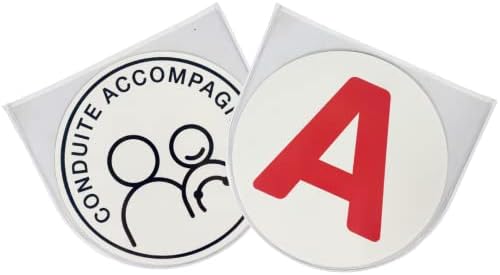 2 Pochettes Adhésives + 2 Disques Réversibles A Jeune Conducteur - Conduite Accompagnée | Fabriqué en France | Etui Adhésif Transparent Macaron Jeune Conducteur | Accessoire Voiture Rangement Fiche Technique et Prix au Maroc