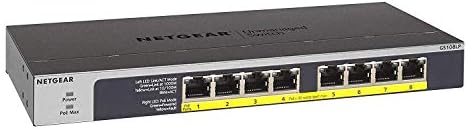 NETGEAR (GS108LP) Switch Ethernet PoE+ 8 Ports RJ45 Gigabit (10/100/1000) , switch RJ45 avec 8 Ports PoE+ 60W Upgradables, Position Bureau, mur ou Rackable, et protection à vie Avis, Fiche Technique et Prix au Maroc