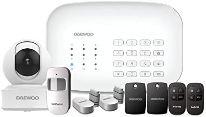 Daewoo Pack Initial | Alarme Maison sans Fil WiFi GSM connectée avec 1 Caméra Intérieure | Compatible avec Amazon Alexa, l’Assistant Google Avis, Fiche Technique et Prix au Maroc