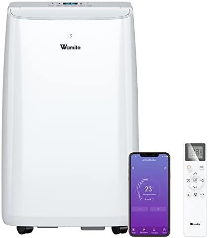 Wamife Climatiseur portable 12 000 BTU, climatiseur intérieur intelligent, commande vocale avec Alexa et Google Home, refroidit jusqu'à 700 pieds carrés.  Unité AC portative avec télécommande, kit de fenêtre
 Avis, Fiche Technique et Prix au Maroc