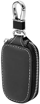 Véritable Cuir Voiture Key Case,Étui Porte-clés Voiture À Distance Pochette en Cuir Véritable pour Hommes Zipper Voiture Key Case (Noir) Fiche Technique et Prix au Maroc