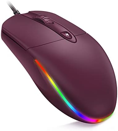 Souris filaire KKUOD avec design ergonomique réduisant la fatigue musculaire de la main, souris d'ordinateur USB silencieuse, souris de bureau et domestique 1600 DPI (rouge, filaire)
 Fiche Technique et Prix au Maroc
