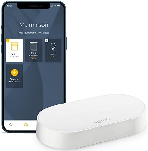 Somfy 1870755 - Kit de connectivité | Pour contrôler les moteurs et l'éclairage Somfy avec un smartphone | Compatible moteurs io & RTS| Contrôle à la voix via l'Assistant Google, Amazon Alexa, HomeKit Avis, Fiche Technique et Prix au Maroc