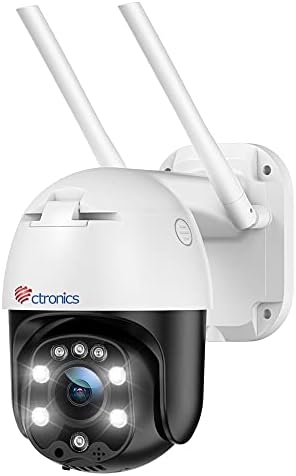 Ctronics Caméra de Surveillance WiFi Extérieure PTZ IP Caméra 1080P Détection de Mouvements Humaine Suivi Automatique 355° 90°Audio Bidirectionnel Etanche IP66 Vision Nocturne en Couleur Fiche Technique et Prix au Maroc