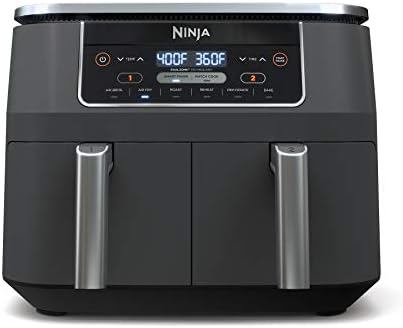 Ninja DZ201 Foodi 8 Quart 6-in-1 DualZone 2-Basket Air Fryer with 2 Independent Frying Baskets, Match Cook & Smart Finish to Roast, Broil, Dehydrate & More for Quick, Easy Meals, Grey Avis, Fiche Technique et Prix au Maroc