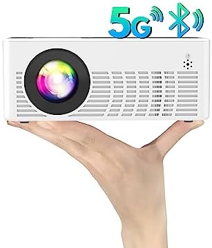 Mini Projector, 2023 Projector with WiFi and Bluetooth, 9500 Lux Movie Projector, 1080P Full HD Supported Outdoor Projector, Portable Projector Compatible with Android/iOS/Windows/TV Stick/HDMI/USB Fiche Technique et Prix au Maroc