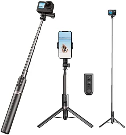 AFAITH 51.2" Extensible Selfie Stick Trépied avec Télécommande pour GoPro Hero 11/10/9/8/MAX et Smartphone, Extension Aluminium Vlog Pole Monopod avec Clip de Support de Téléphone
 Fiche Technique et Prix au Maroc