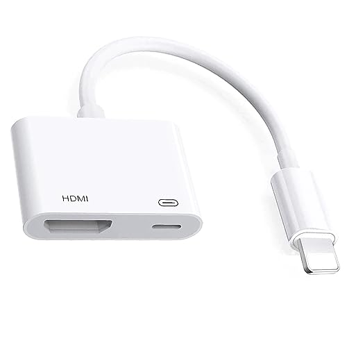Adaptateur AV Numérique Lightning pour iPhone iPad, [Certifié Apple MFI] Câble Lightning vers HDMI Convertisseur D'écran de Synchronisation 1080P pour HDTV/Moniteur/Projecteur(Alimentation Nécessaire) Fiche Technique et Prix au Maroc