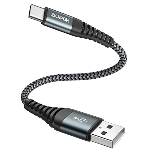 ZKAPOR Câble USB C Court 30CM, Cable USB C Charge Rapide 3A Nylon Tressé Chargeur Type C pour Samsung Galaxy S22/S21/S20/S10+/S10/S9+/S9, Huawei P40/P30/P20/P10, Google Pixel, Sony Xperia -Gris Fiche Technique et Prix au Maroc