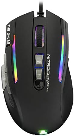 THE G-LAB Kult Nitrogen ATOM Souris Gamer Filaire Haute Précision - Capteur Optique 4800 DPI, RGB, 9 Boutons Programmables, Ultra Légère, Idéale MOBA/FPS - Compatible PC/PS4/PS5/Xbox One - NoireAvis,  Fiche Technique et Prix au Maroc