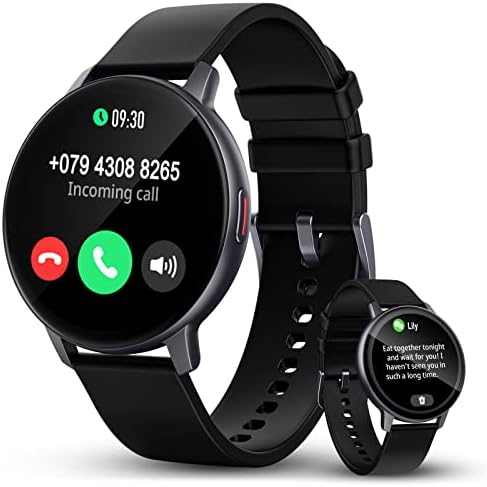 Montre Connectée Homme avec Appel Bluetooth et SMS, 1,3” HD Tactile Smartwatch Femme Bracelet Intelligent avec 123 Modes Sportifs/Podomètre/Assistant Vocal/Fréquence Cardiaque/Sommeil pour Android iOS Fiche Technique et Prix au Maroc