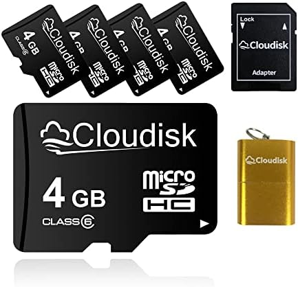 Cloudisk Lot de 5 Cartes Micro SD 4 Go avec Lecteur de Carte Adaptateur MicroSD Vente en Vrac de Carte mémoire (Lot de 5 4 Go) Fiche Technique et Prix au Maroc
