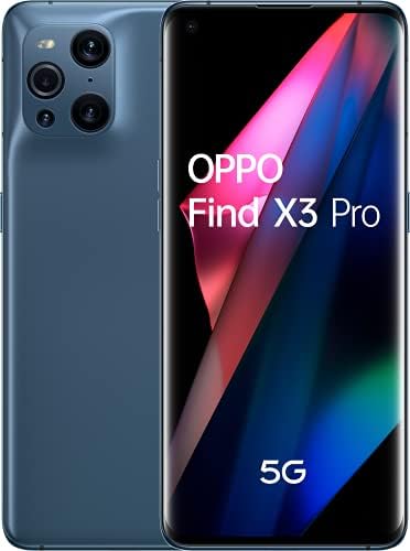 OPPO Find X3 Pro - Smartphone 5G Débloqué - Téléphone 256 Go - 12 Go de RAM - Écran 120 Hz - Batterie 4500 mAh - Quadruple Capteur Photo 50 MP - USB-C - Android 10 - Bleu (Reconditionné) Fiche Technique et Prix au Maroc