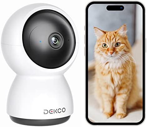 DEKCO Caméra Surveillance WiFi Intérieure 360°, 2K Camera WiFi 2.4Ghz, Vision Nocturne, Détection de Mouvement Suivi Intelligent, Audio Bidirectionnel, Compatible avec Alexa pour Bébé/Animaux Fiche Technique et Prix au Maroc