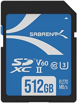 SABRENT Carte SD UHS-II 512Go V60, SDXC Carte mémoire, Vitesse de Lecture 270Mo/s, W170Mo/s Class 10, U3, pour Les Professionnels, cinéastes, photographes et conservateurs de Contenu (SD-TL60-512) Fiche Technique et Prix au Maroc