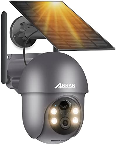 ANRAN 5MP Caméra Surveillance WiFi Extérieur Solaire, PIR Détection Humaine, Vision Nocturne Couleur, Audio Bidirectionnel, 360° Camera, Sirène et Alarme Lumineuse, Compatible Alexa/SD/Cloud, Q01 Gris Fiche Technique et Prix au Maroc