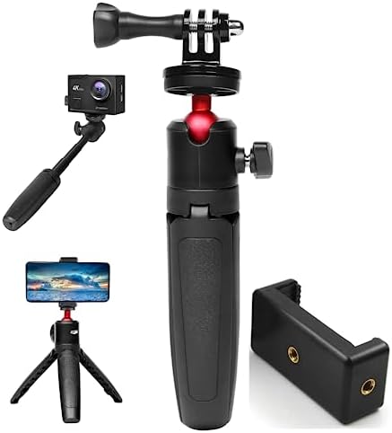 Action Pro Extendable Selfie Stick Tripod with Phone Holder, Portable Tripod Compatible for iPhone/Android/GoPro Cameras, Lightweight vlog Selfie Stick for Group Photos, Video Recording and vlogging Fiche Technique et Prix au Maroc
