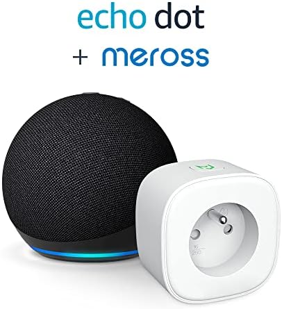 Echo Dot (5e génération, modèle 2022), Anthracite + Meross Smart Plug (Prise connectée WiFi), Fonctionne avec Alexa - Kit de démarrage Maison connectée Avis, Fiche Technique et Prix au Maroc