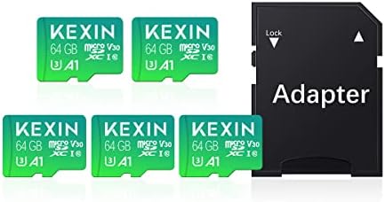 KEXIN Carte Micro SD 64 Go Carte Mémoire 5 Pièces 64Go microSDXC Full HD & 4K UHD UHS-I U3 V30 A1 Lot de 5 Micro Cartes SD Stockage Externe pour Smartphone Android, Tablette (Adaptateur SD Inclu) Fiche Technique et Prix au Maroc