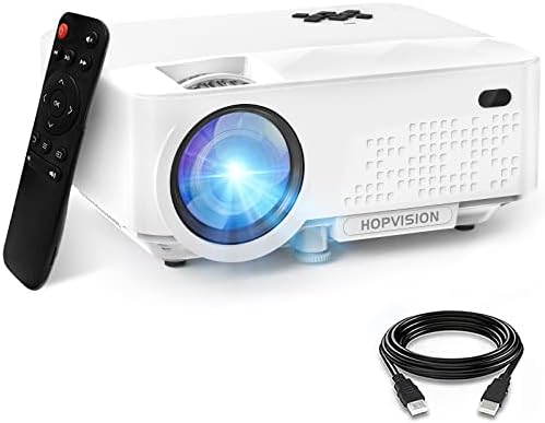 HOPVISION Retroprojecteur,6500 Lumens Mini Projecteur 1080P Full HD, Vidéoprojecteur avec 240" Display, Projecteur Portable 90000 Heures Compatible avec HDMI/USB/AV/VGAAvis, Fiche Technique et Prix au Maroc