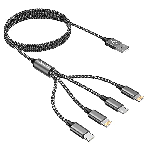 Câble Multi USB,4 en 1 Câble Universel,[1.2M] Multi Chargeur USB Câble de Chargement avec Lightning Câble USB Type C Micro Connecteur pour iPhone 12/11/XS,Samsung Galaxy S20 S10 S9,Huawei,Nokia Fiche Technique et Prix au Maroc