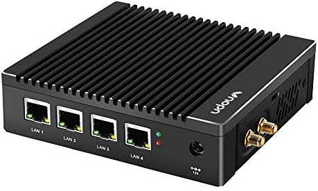 VNOPN Micro Firewall Appliance 4 Intel 2.5GbE NIC Ports Fanless Mini PC, Network Soft Router Mini Computer Intel N3700 Quad Core, Support AES-NI, 4GB DDR3, 64GB mSATA SSD Fiche Technique et Prix au Maroc