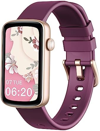 SHANG WING Montre Connectée Femme Smartwatch Bracelet Connecté pour Android iOS Montre Sport Podometre avec Cardiofrequencemetre Oxymetre Etanche IP68 Notification SMS/Appel Cycle Menstruel Violet Fiche Technique et Prix au Maroc