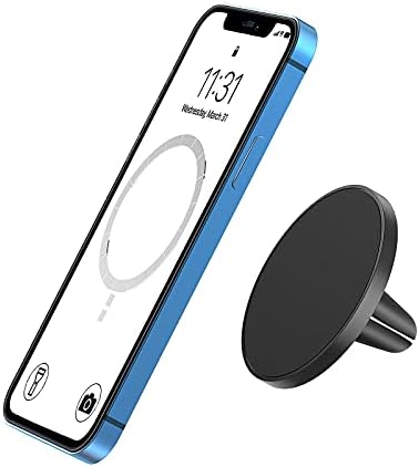 TechMatte MagGrip Support d'aération de Voiture, Conçu pour iPhone 14/13/12 Series MagSafe, Support de Voiture Magnétique, Compatible avec iPhone 14/13/12, Pro, Pro Max, Mini (Black) Fiche Technique et Prix au Maroc