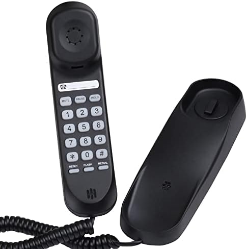 Mini Corded Telephone, Landline Telephone for Home No AC Power Required, Number Card, Wall Mountable Desk Table, Office, Hotel, Bank Call Center Fiche Technique et Prix au Maroc