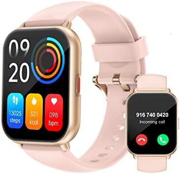 RUIMEN Montre Connectée Femme Appel Bluetooth Lecteur de Musique Montre Sport Smartwatch pour Android iOS Podometre Cardiofrequencemetre Oxymetre Montre Telephone Etanche IP68 Cycle Menstruel Rose Fiche Technique et Prix au Maroc