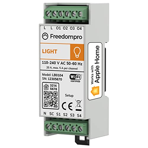 Freedompro Light Module 4C 5A - Interrupteur professionnel Smart Home WiFi jusqu'à 4 lumières, Alexa, Apple Homekit, Google Home, Mesure de consommation, iOS et Android commande vocale et à distance Avis, Fiche Technique et Prix au Maroc