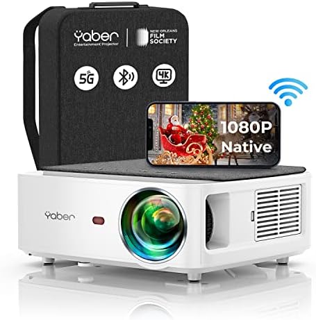Vidéoprojecteur WiFi Bluetooth Full HD 1080P, YABER 9500 Lumens Projecteur WiFi Portable Soutiens 4K, Correction Trapézoïdale à 4 Points, Zoom -50%, Rétroprojecteur Home Cinéma & Présentation PPTAvis, Fiche Technique et Prix au Maroc