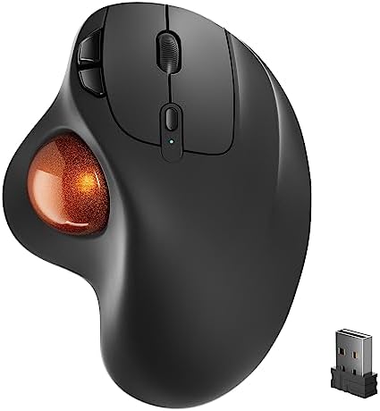 Nulea Souris Trackball sans Fil, Souris Ergonomique Rechargeable, Suivi précis et Fluide, Connexion à 3 appareils (Bluetooth ou USB), Compatible pour PC, Ordinateur Portable, Mac, WindowsAvis,  Fiche Technique et Prix au Maroc