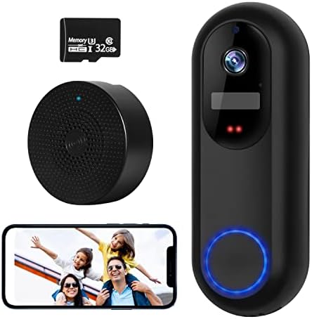 Sonnette sans Fil avec Camera avec Carte SD 32GO, UCOCARE 2K Sonette Sans Fil Exterieure Etanche Camera, Visiophone sans Fil avec Carillon, Vision Nocturne, Détection Humanoïde, Audio Bidirectionnel Avis, Fiche Technique et Prix au Maroc
