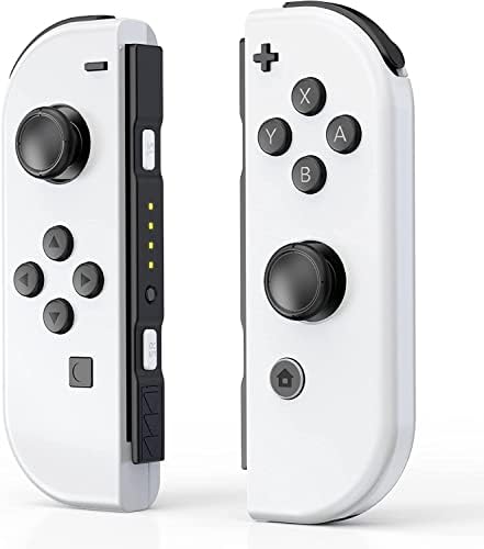 Qlmgoxcs Manette Joy Pad pour Switch Sports, Remplacement sans fil L/R pour Switch Joy Cons Support Réveil/Capture d'écran-Blanc Avis, Fiche Technique et Prix au Maroc