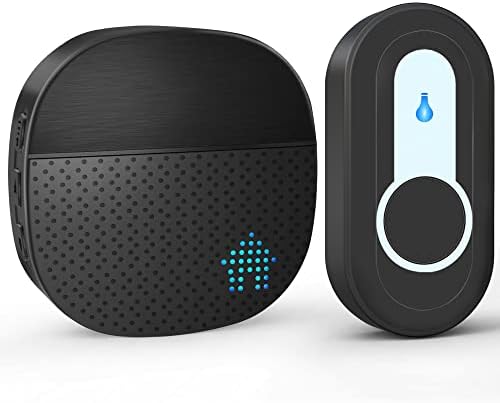 Sonnette sans Fil 400 Mètre Sonnette de Porte IP55 Étanche Carillon Electronique, Kit de Carillon avec Récepteurs Enfichables pour la Maison, 55 Mélodies au 5 Niveaux Volumes, Noir Avis, Fiche Technique et Prix au Maroc