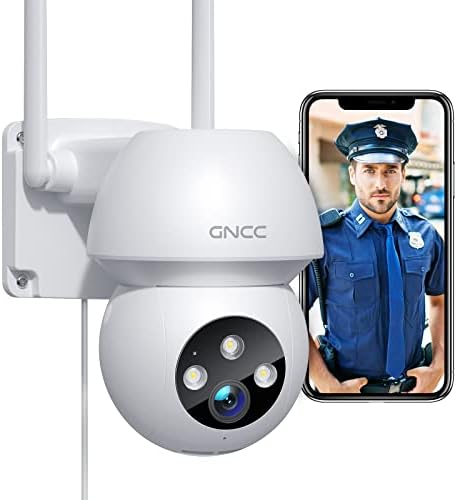 GNCC Caméra Surveillance WiFi Exterieure 360°, 2K Couleur Vision Nocturne Camera avec IP66 Étanche, Suivi Automatique à 360 Degrés, Détection de Mouvement et Lumineuse Alarme, Android/iOS/Alexa Fiche Technique et Prix au Maroc