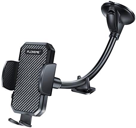 FLOVEME Support Telephone Voiture Ventouse - Universel Support Téléphone Voiture avec Long Col de Cygne pour Pare-Brise, Compatible pour iPhone Samsung Huawei etc - Noir Fiche Technique et Prix au Maroc