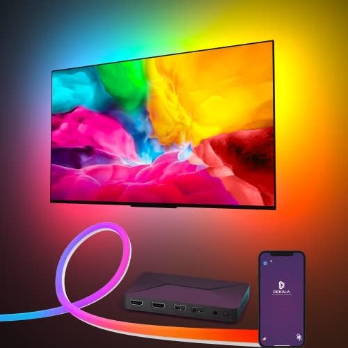 Dekala TV Kit de rétroéclairage LED avec boîtier de synchronisation HDMI 2.0, lumières TV immersives derrière pour téléviseur 65,60,55 pouces, synchronisation avec la musique et l'écran TV, contrôle intelligent de la voix/application, fonctionne avec TV Box, Xbox, Playstation
Avis, Fiche Technique et Prix au Maroc