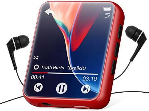 Lecteur MP3 32 Go Bluetooth 5.0, Lecteur de Musique Portable avec Haut-Parleur, Qualité Sonore Haute Fidélité avec Enregistrement, Radio FM, E-Book, Prise en Charge jusqu'à 128 Go
 Avis, Fiche Technique et Prix au Maroc