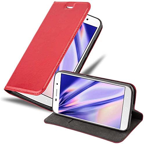 cadorabo Coque pour ZTE Blade A602 en Rouge DE Pomme - Housse Protection avec Fermoire Magnétique, Stand Horizontal et Fente Carte - Portefeuille Etui Poche Folio Case Cover Fiche Technique et Prix au Maroc