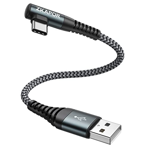 ZKAPOR Câble USB C 90 Degrés 30CM, Câble USB C Charge Rapide Nylon Tressé Câble Angle Droit USB C pour Samsung Galaxy S22 /S21 /S20 /S10 /S9, Huawei P40/P30 /P20 /P10, Google Pixel, Sony Xperia –Gris Fiche Technique et Prix au Maroc