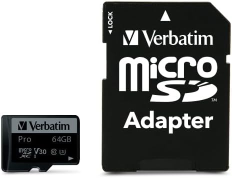 Verbatim Pro U3 Carte mémoire microSDXC avec adaptateur - 64 Go - noire - carte microSD pour capture vidéo 4K en Ultra HD - pour appareils photo - avec spécification UHS de classe 3 Fiche Technique et Prix au Maroc