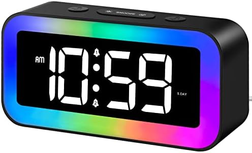 MOSUO Réveil Numérique, Reveil Enfant Lumineux avec Veilleuse 7 Couleurs, LED Horloge Digitale, Ado Reveil Matin, avec 2 Modes d'Alarme, Luminosité Réglable, Snooze, Commande Vocale, 12/24H, Port USB
 Avis, Fiche Technique et Prix au Maroc